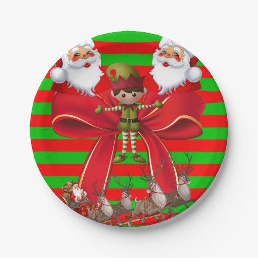 Kerstmis met papieren borden bordje (Voorkant)