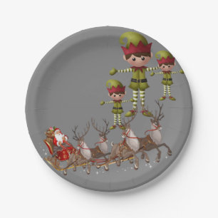 Kerstmis met papieren borden bordje