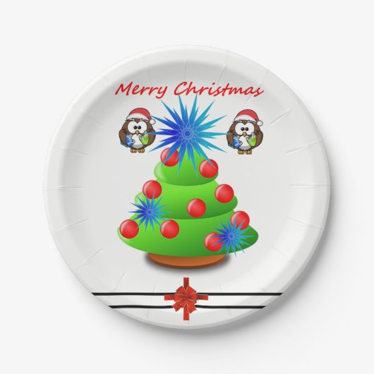 Kerstmis met papieren borden bordje (Voorkant)