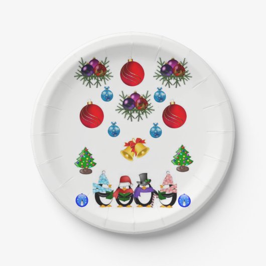 Kerstmis met papieren borden bordje (Voorkant)