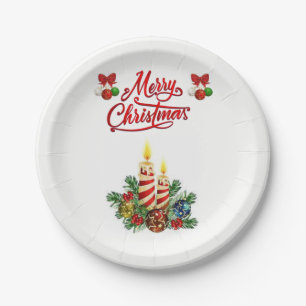 Kerstmis met papieren borden bordje
