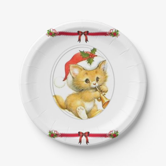 Kerstmis met papieren borden bordje (Voorkant)
