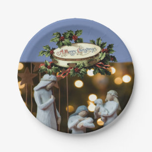 Kerstmis met papieren borden bordje