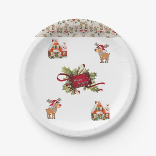 Kerstmis met papieren borden bordje (Voorkant)