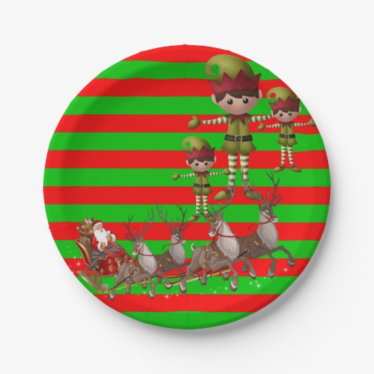 Kerstmis met papieren borden bordje (Voorkant)