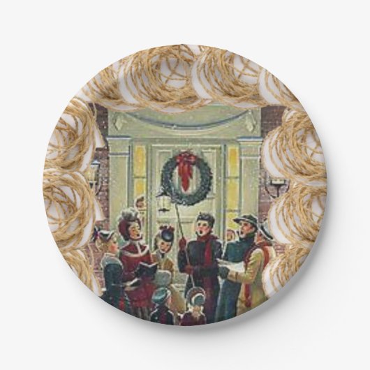 Kerstmis met papieren borden papieren bordje (Voorkant)