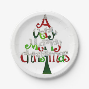 Kerstmis met papieren borden papieren bordje