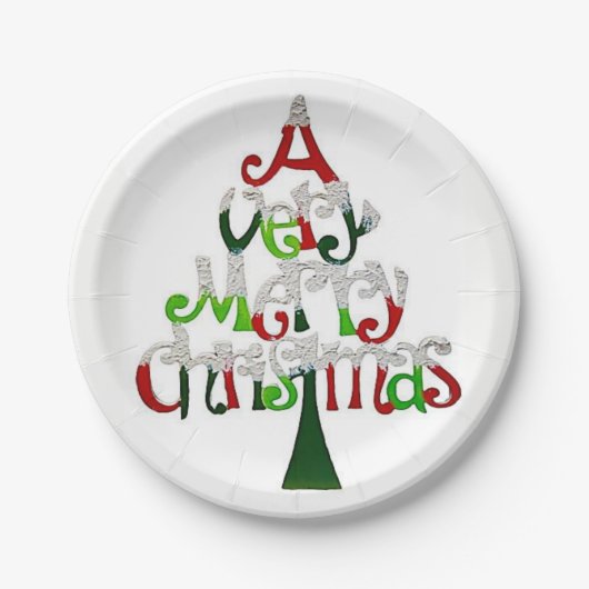 Kerstmis met papieren borden papieren bordje (Voorkant)