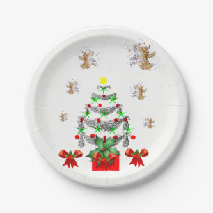 Kerstmis met papieren borden papieren bordje