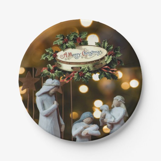 Kerstmis met papieren borden papieren bordje (Voorkant)