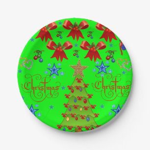 Kerstmis met papieren borden papieren bordje