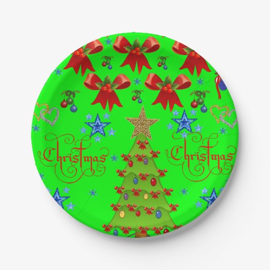 Kerstmis met papieren borden papieren bordje (Voorkant)