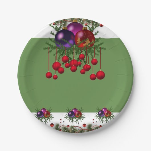 Kerstmis met papieren borden papieren bordje (Voorkant)