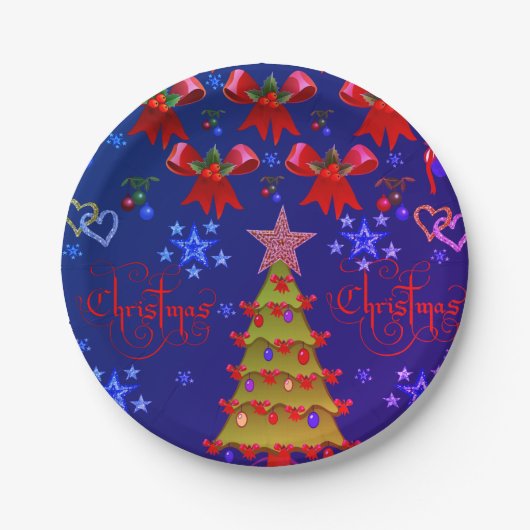 Kerstmis met papieren borden papieren bordje (Voorkant)