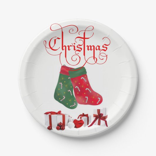 Kerstmis met papieren borden papieren bordje (Voorkant)