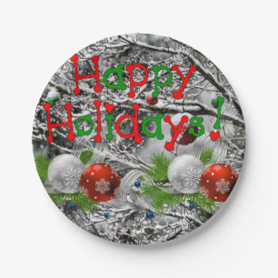 Kerstmis met papieren borden papieren bordje