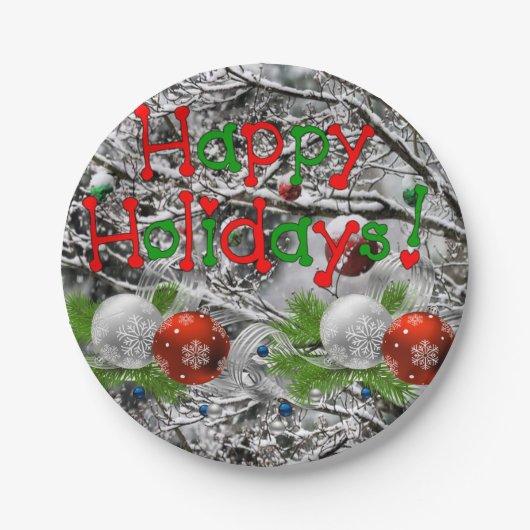 Kerstmis met papieren borden papieren bordje (Voorkant)