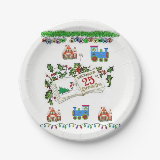 Kerstmis met papieren borden papieren bordje (Voorkant)