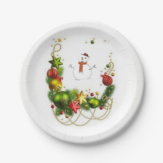 Kerstmis met papieren borden papieren bordje (Voorkant)