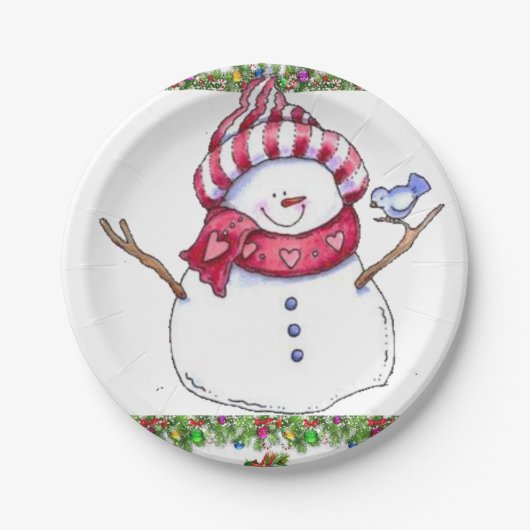 Kerstmis met papieren borden papieren bordje (Voorkant)