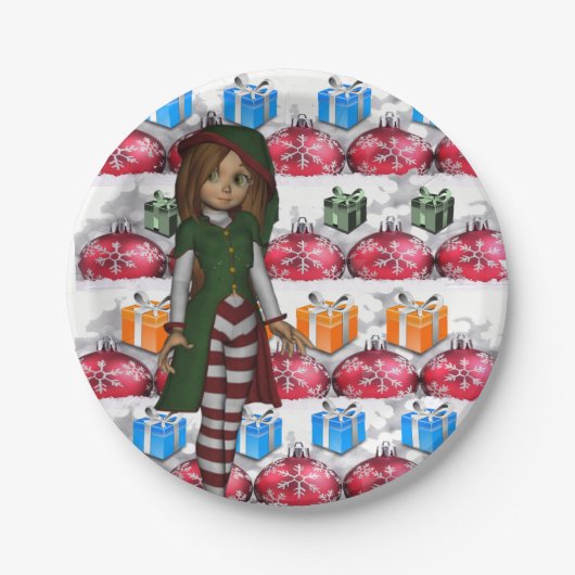 Kerstmis met papieren borden papieren bordje (Voorkant)