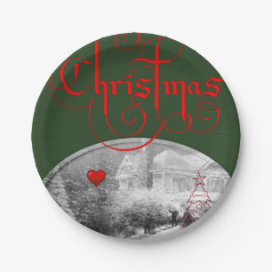 Kerstmis met papieren borden papieren bordje