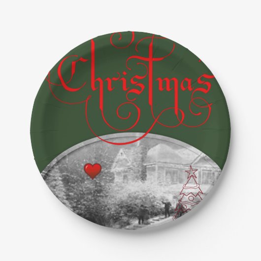 Kerstmis met papieren borden papieren bordje (Voorkant)