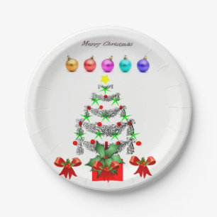 Kerstmis met papieren borden papieren bordje