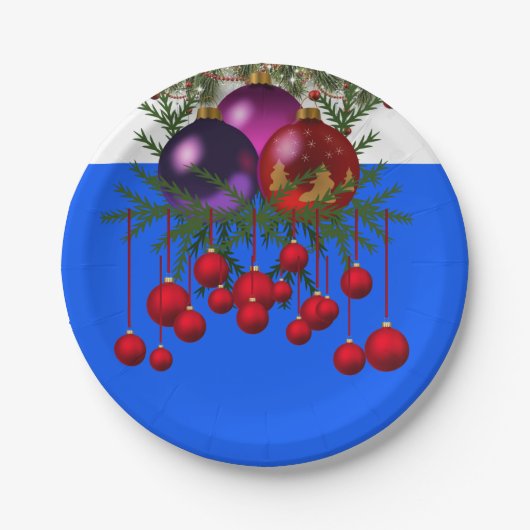 Kerstmis met papieren borden papieren bordje (Voorkant)