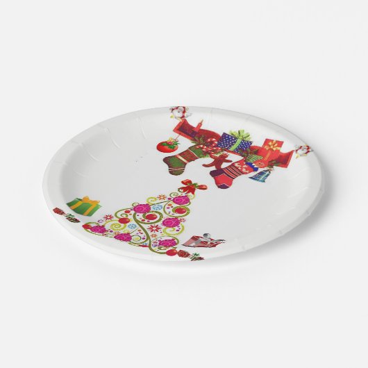 Kerstmis met papieren borden papieren bordje (Gekanteld)