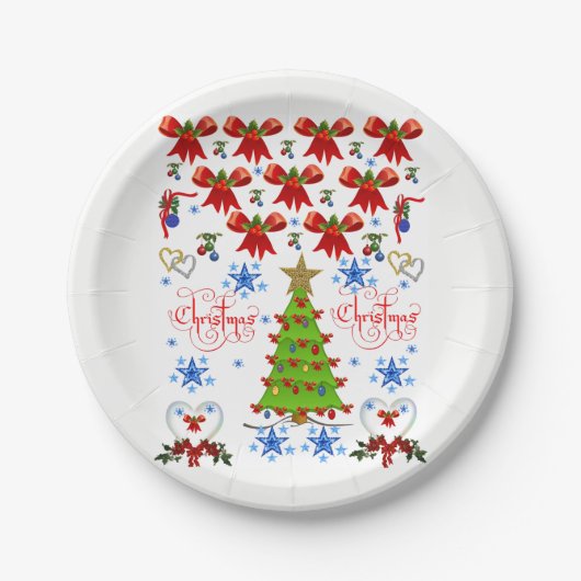 Kerstmis met papieren borden papieren bordje (Voorkant)