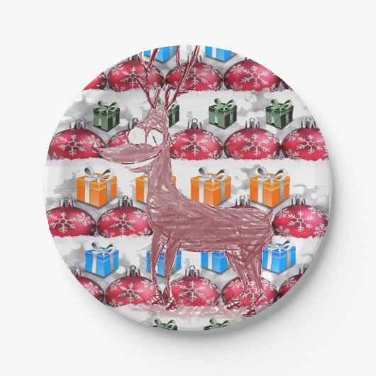 Kerstmis met papieren borden papieren bordje (Voorkant)
