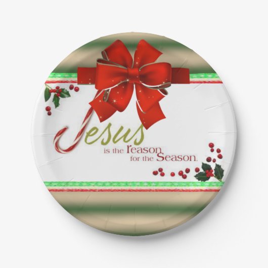 Kerstmis met papieren borden papieren bordje (Voorkant)