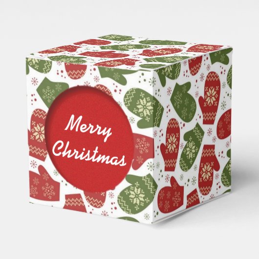 Kerstmis met patroonbeugel bedankdoosjes (Voorkant Zijde)