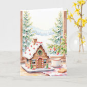 Kerstmis met peperkoek kaart (Gele Bloem)