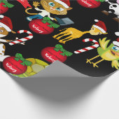 Kerstmis met persoonlijke naam cadeaupapier (Hoek)