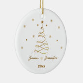 Kerstmis met persoonlijke paren voor boyvriend keramisch ornament (Rechts)