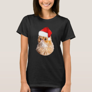 Kerstmis met perzische kattenstaart, vlot kat t-shirt