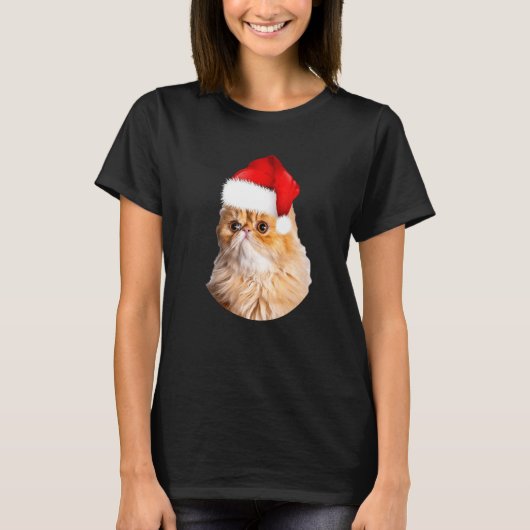 Kerstmis met perzische kattenstaart, vlot kat t-shirt (Voorkant)