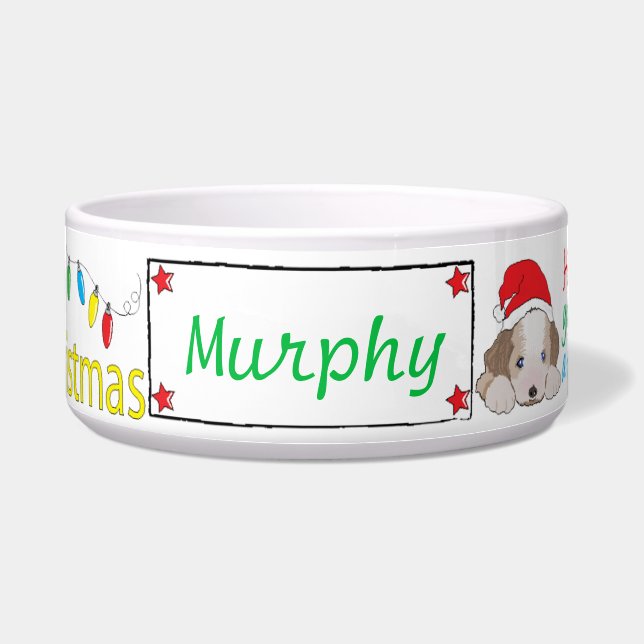 Kerstmis met Pet Bowl Furry Little Xmas Voerbakje (Voorkant)