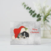Kerstmis met Pet met kerstmis met Cute Dog Cat San Briefkaart (Staand voorkant)