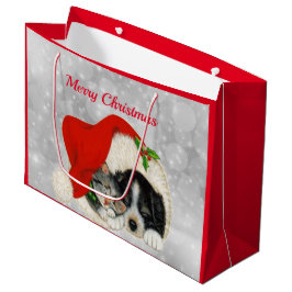 Kerstmis met Pet met kerstmis met Cute Dog Cat San Groot Cadeauzakje
