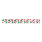 Kerstmis met Pet Pattern Red Green Satijnen Lint (Voorkant)