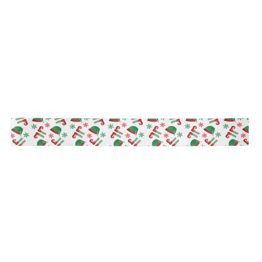 Kerstmis met Pet Pattern Red Green Satijnen Lint (Voorkant)