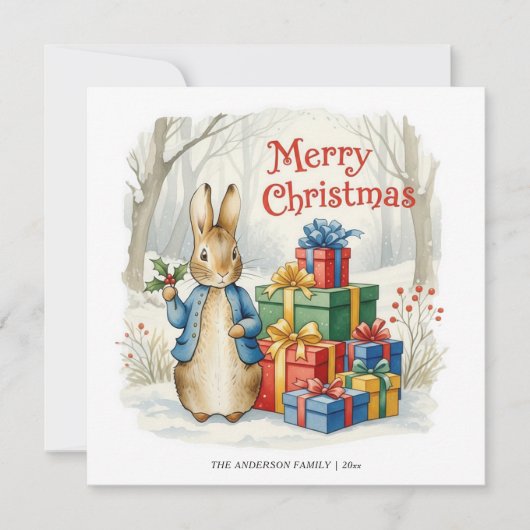 Kerstmis met Peter Rabbit Feestdagenkaart (Voorkant)