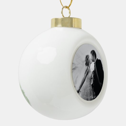 Kerstmis met Photo Weddenschap Keramische Bal Ornament (Links)