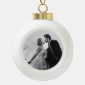 Kerstmis met Photo Weddenschap Keramische Bal Ornament (Voorkant)