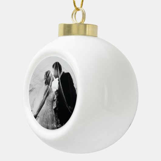 Kerstmis met Photo Weddenschap Keramische Bal Ornament (Rechts)