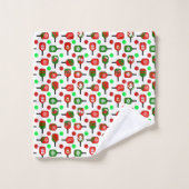 Kerstmis met Pickleball Red Green Paddles Balls X- Bad Handdoek (Wasdoekje)