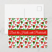 Kerstmis met Pickleball Red Green Paddles Balls X- Briefkaart (Voorkant / Achterkant)